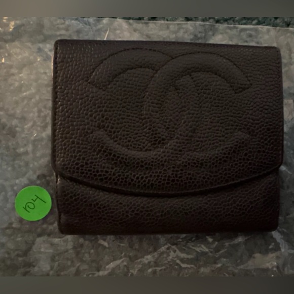 AUTHENTIC Chanel Timeless CC Compact Cavier Black Leather Wallet - Picture 5 of 5